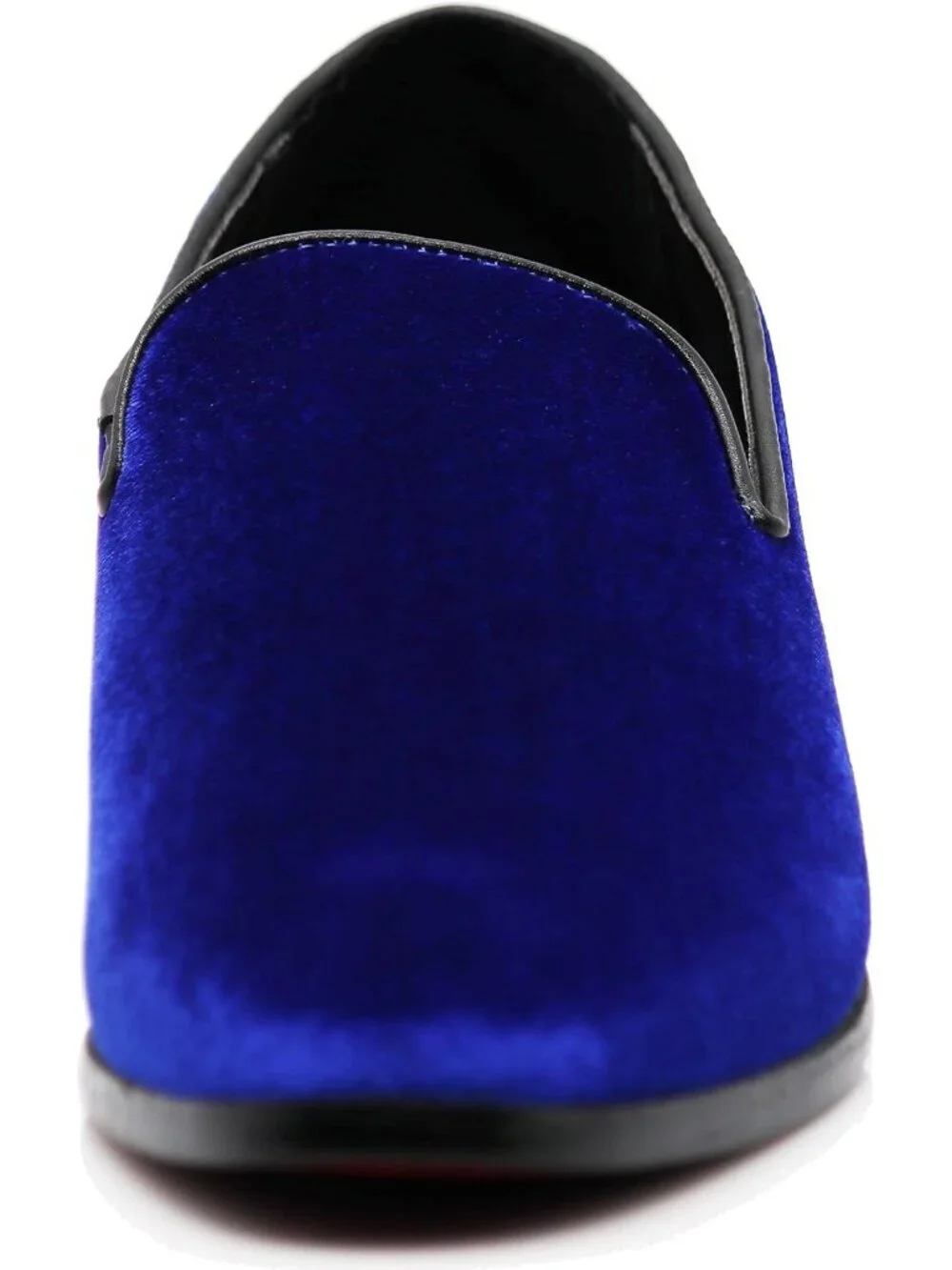 Men's Plain Royal Blue Vintage Velvet Loafers Slip On Classic Tuxedo Dress Shoes